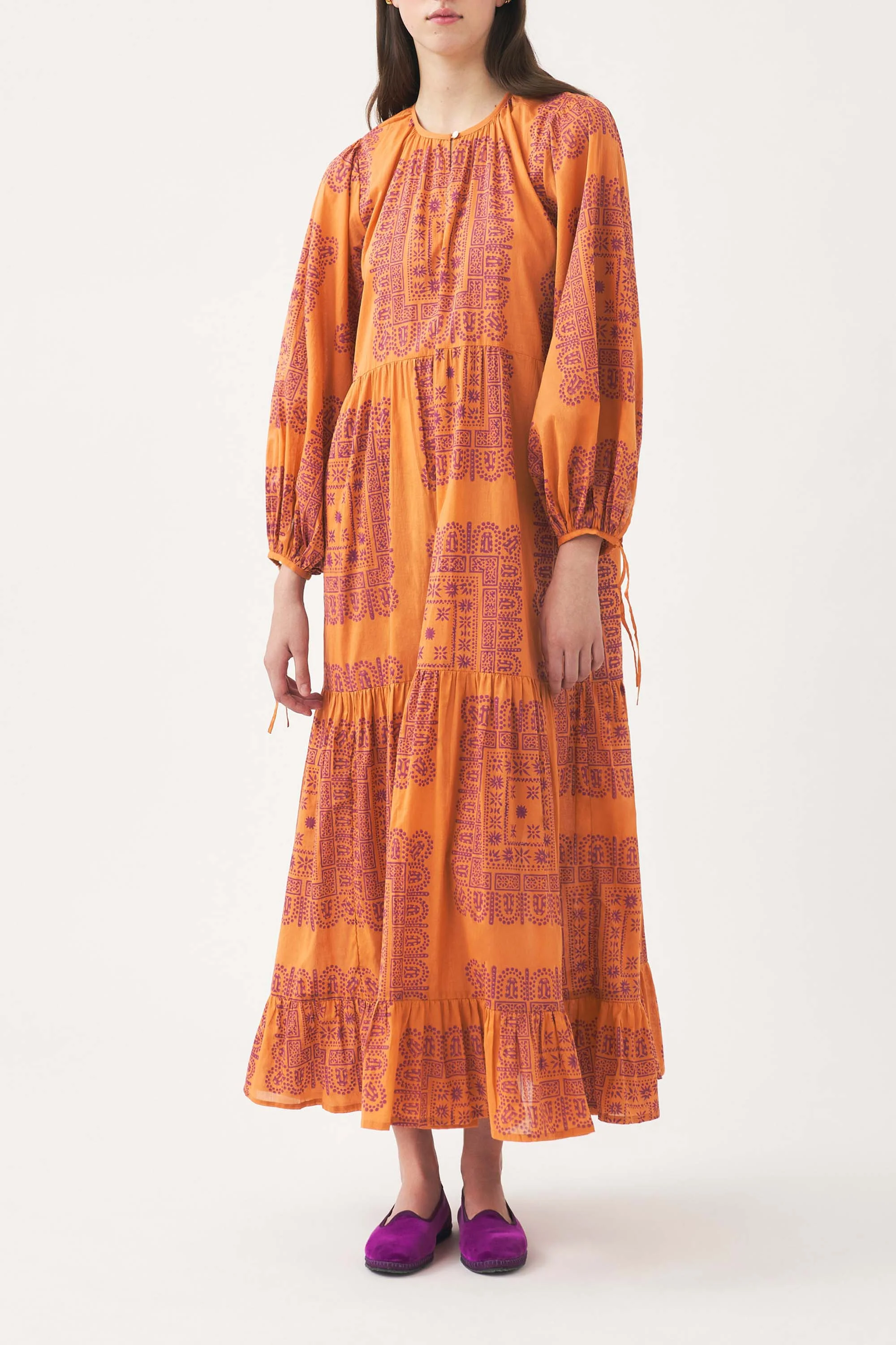 Robe longue en voile de coton imprimé Nalii - Image 2