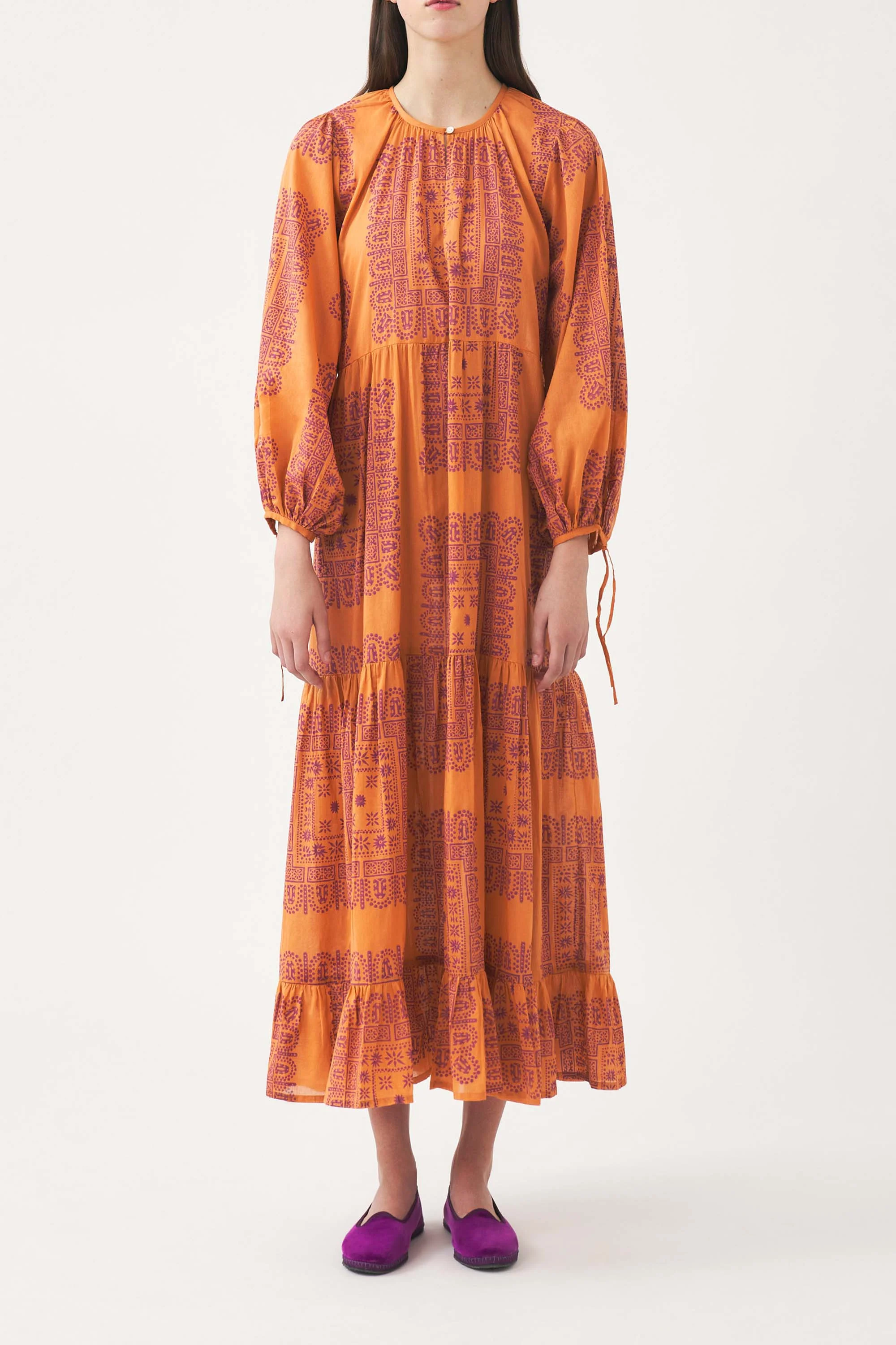 Robe longue en voile de coton imprimé Nalii - Image 3