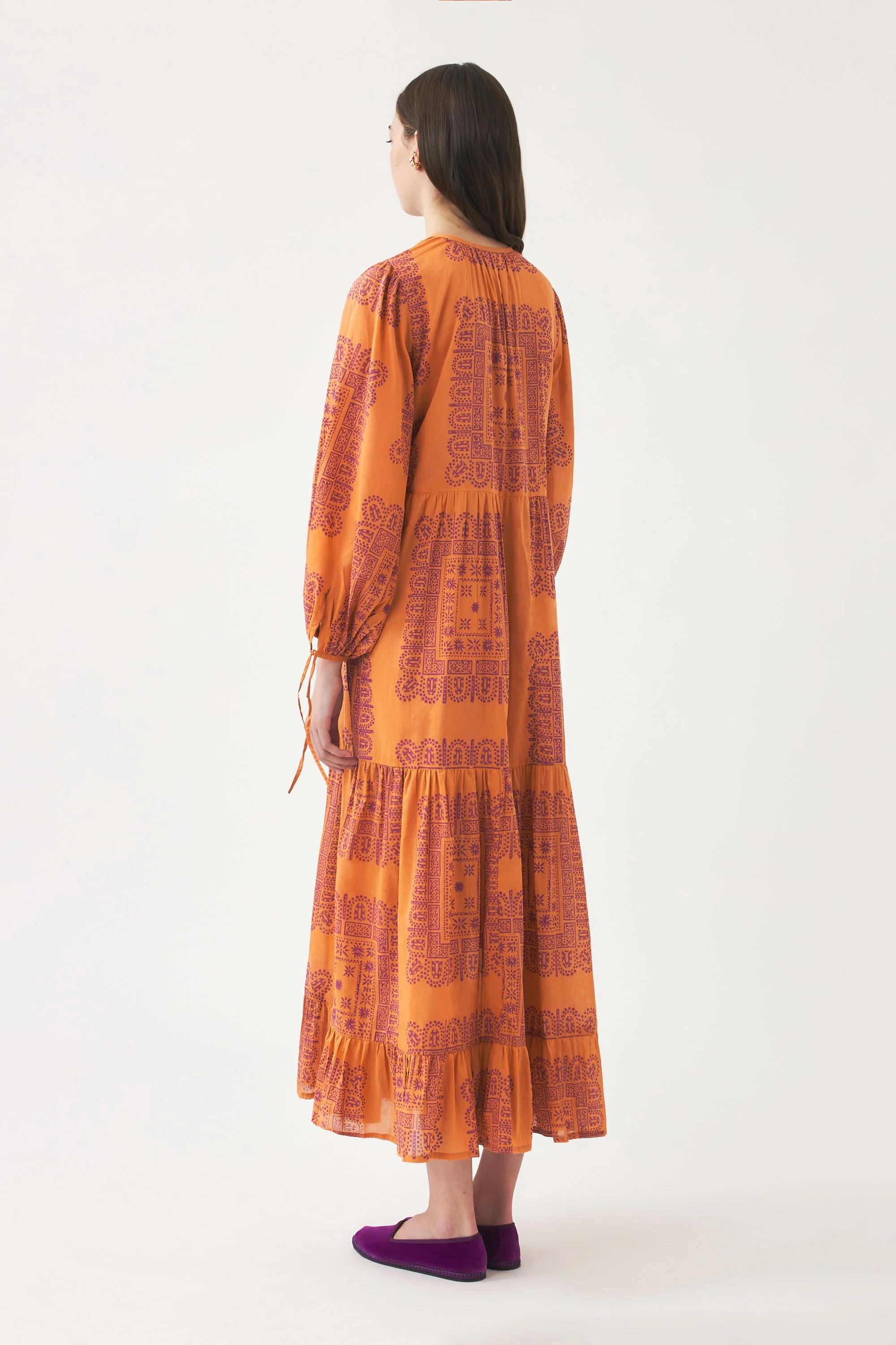 Robe longue en voile de coton imprimé Nalii - Image 4