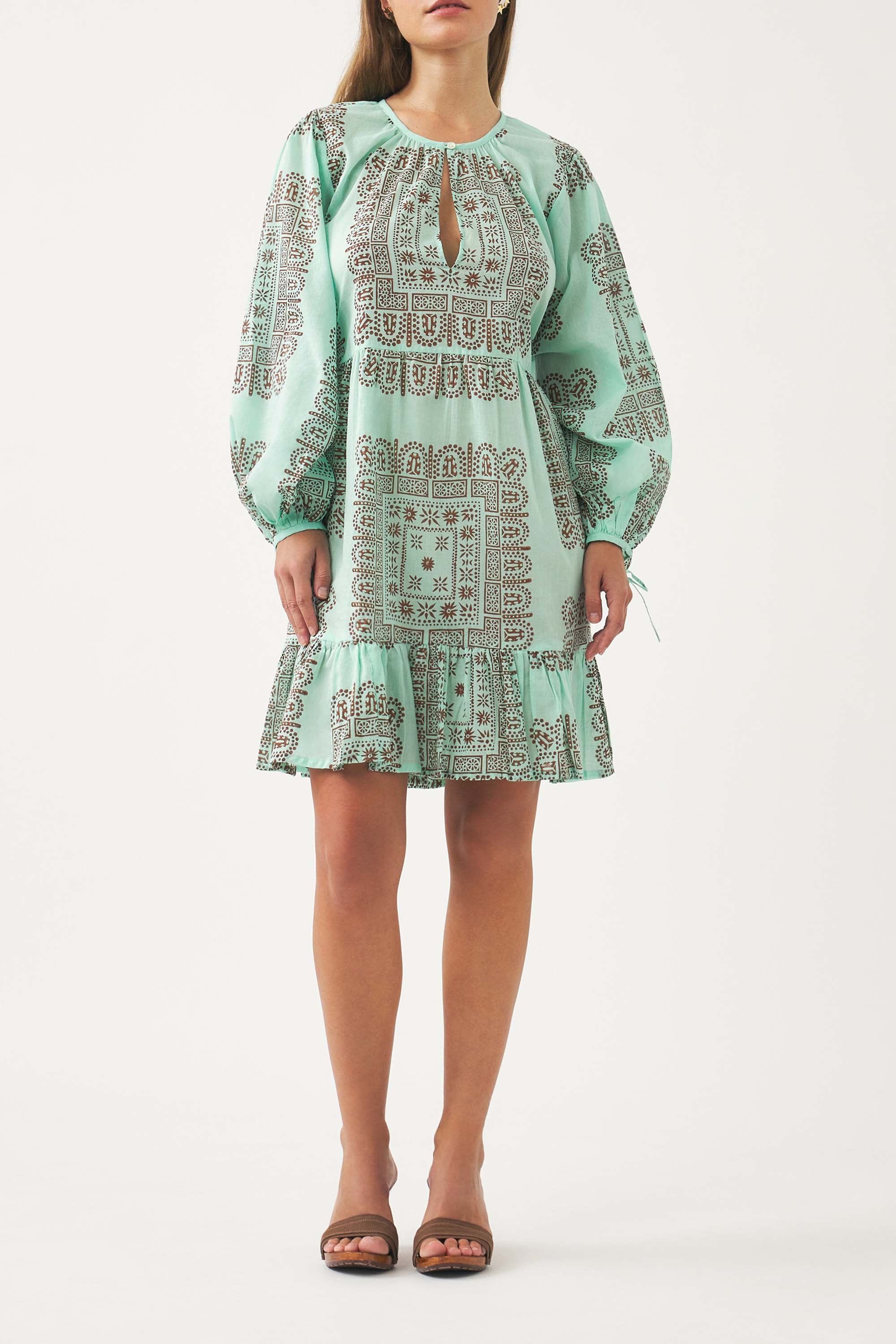 Robe mini en voile de coton imprimé Nalii - Image 2