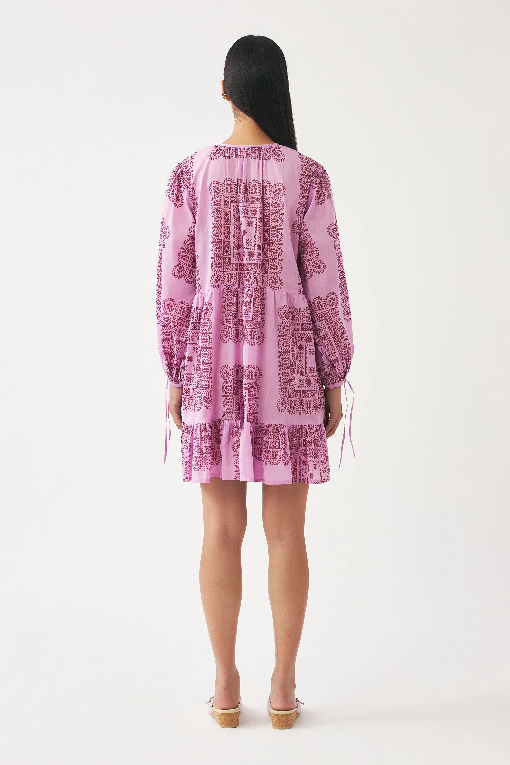 Robe mini en voile de coton imprimé Nalii - Image 4