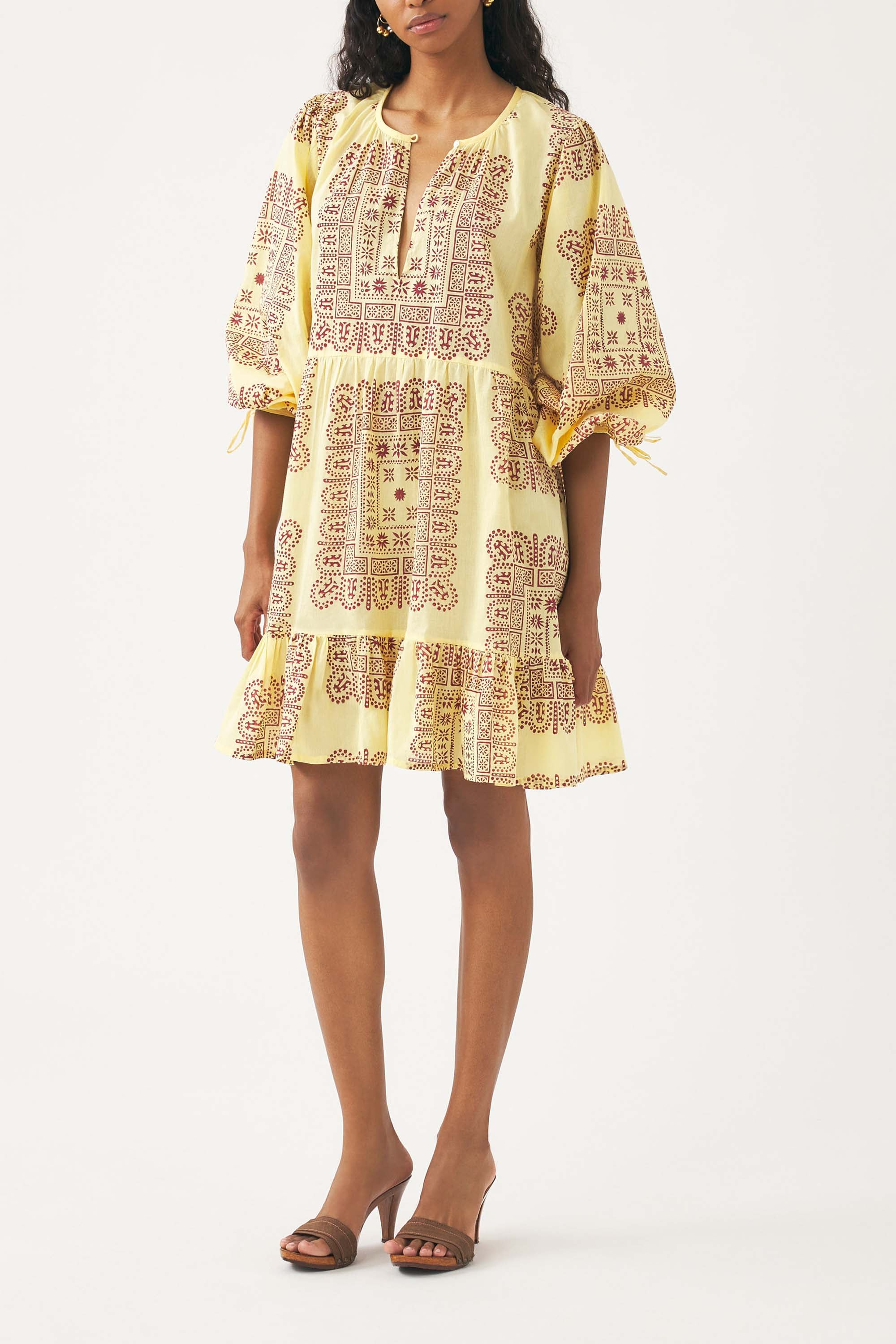 Robe mini en voile de coton imprimé Nalii - Image 2