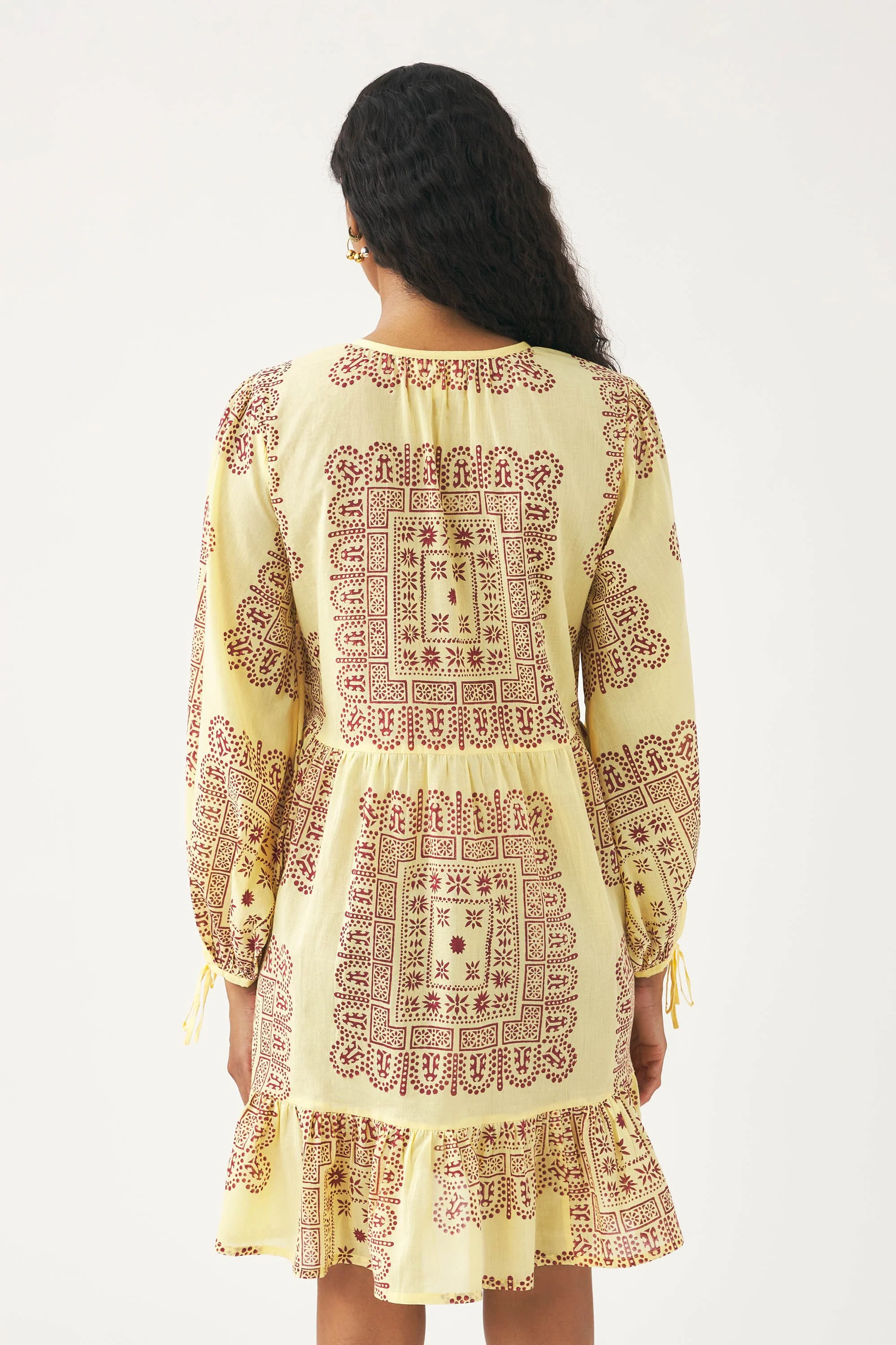 Robe mini en voile de coton imprimé Nalii - Image 4