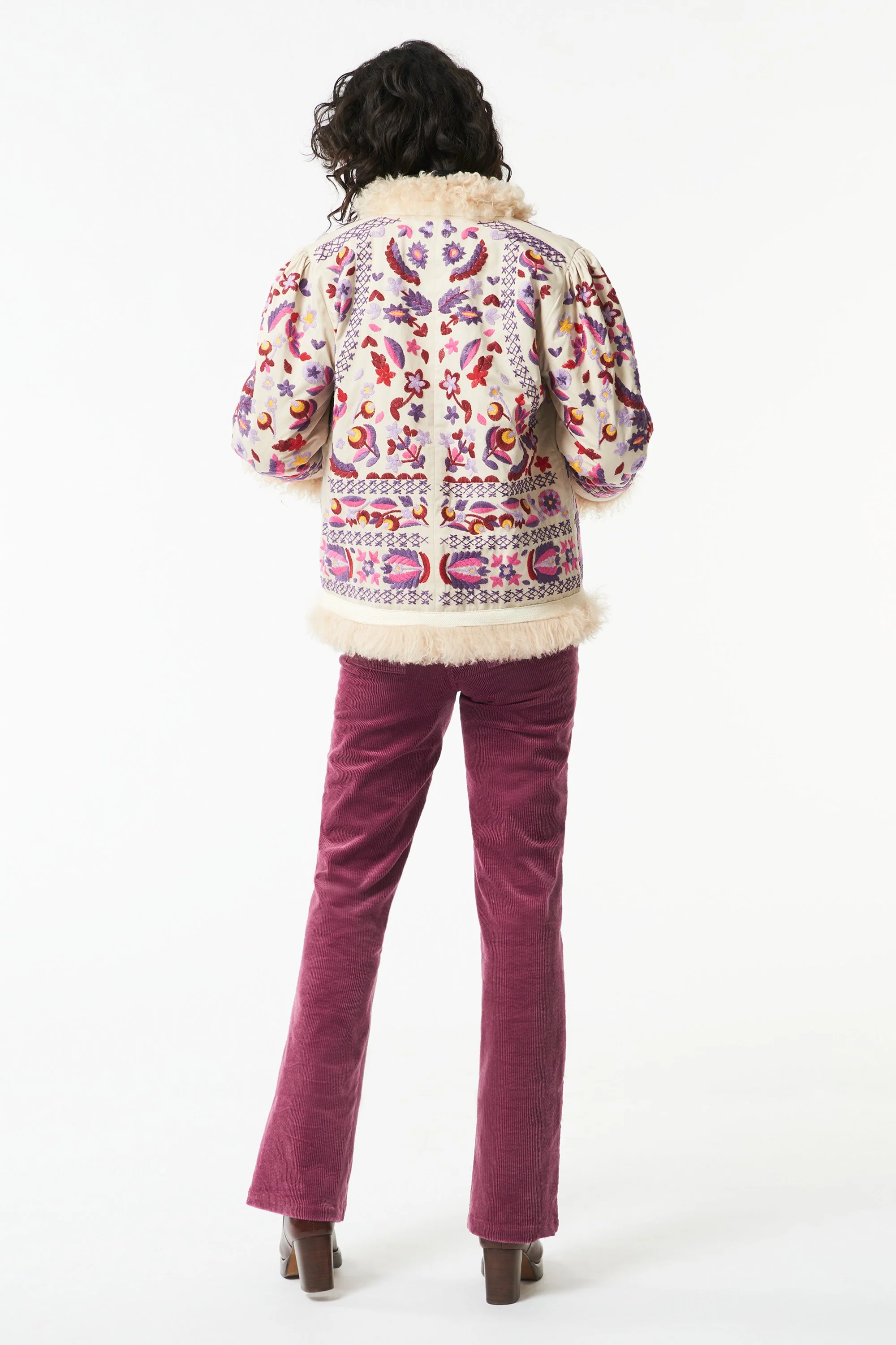 Veste en fourrure Huga - Beige - Image 4