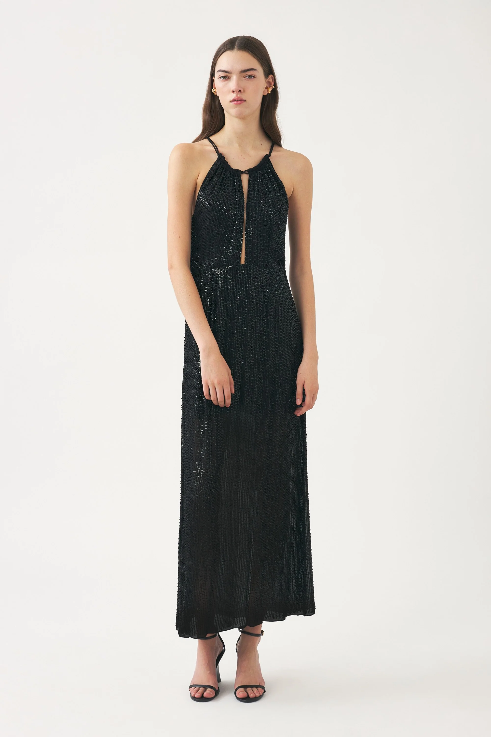 Robe longue brodée à la main avec perles Dune - Image 4