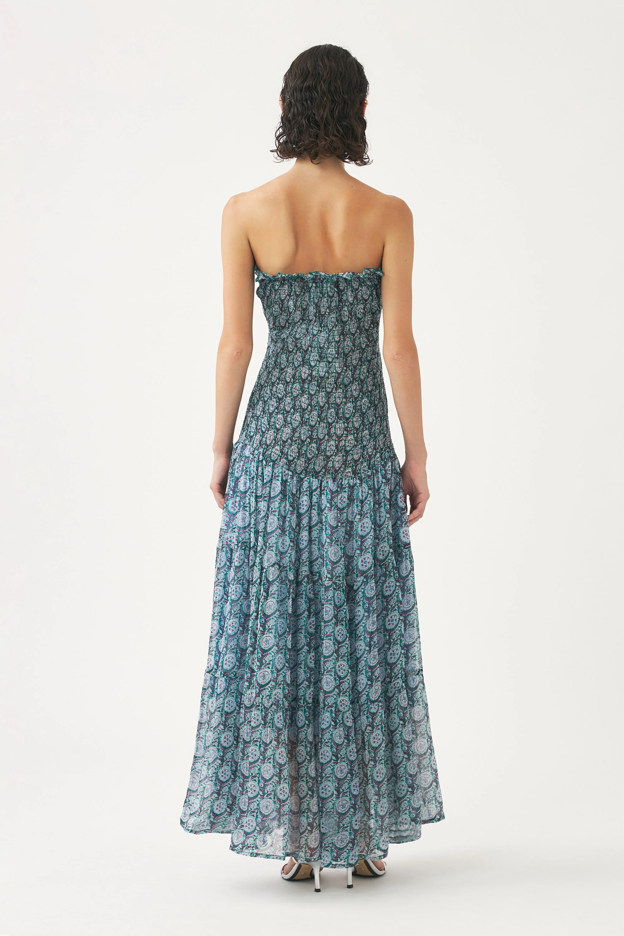 Robe bustier en mousseline à smocks Cassy - Image 2